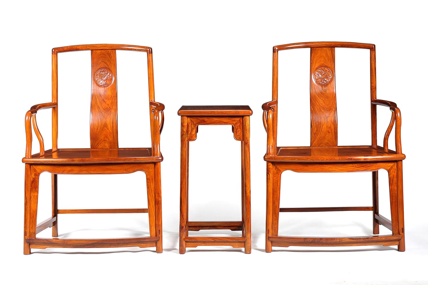 越南黄花梨扇面形南观帽椅