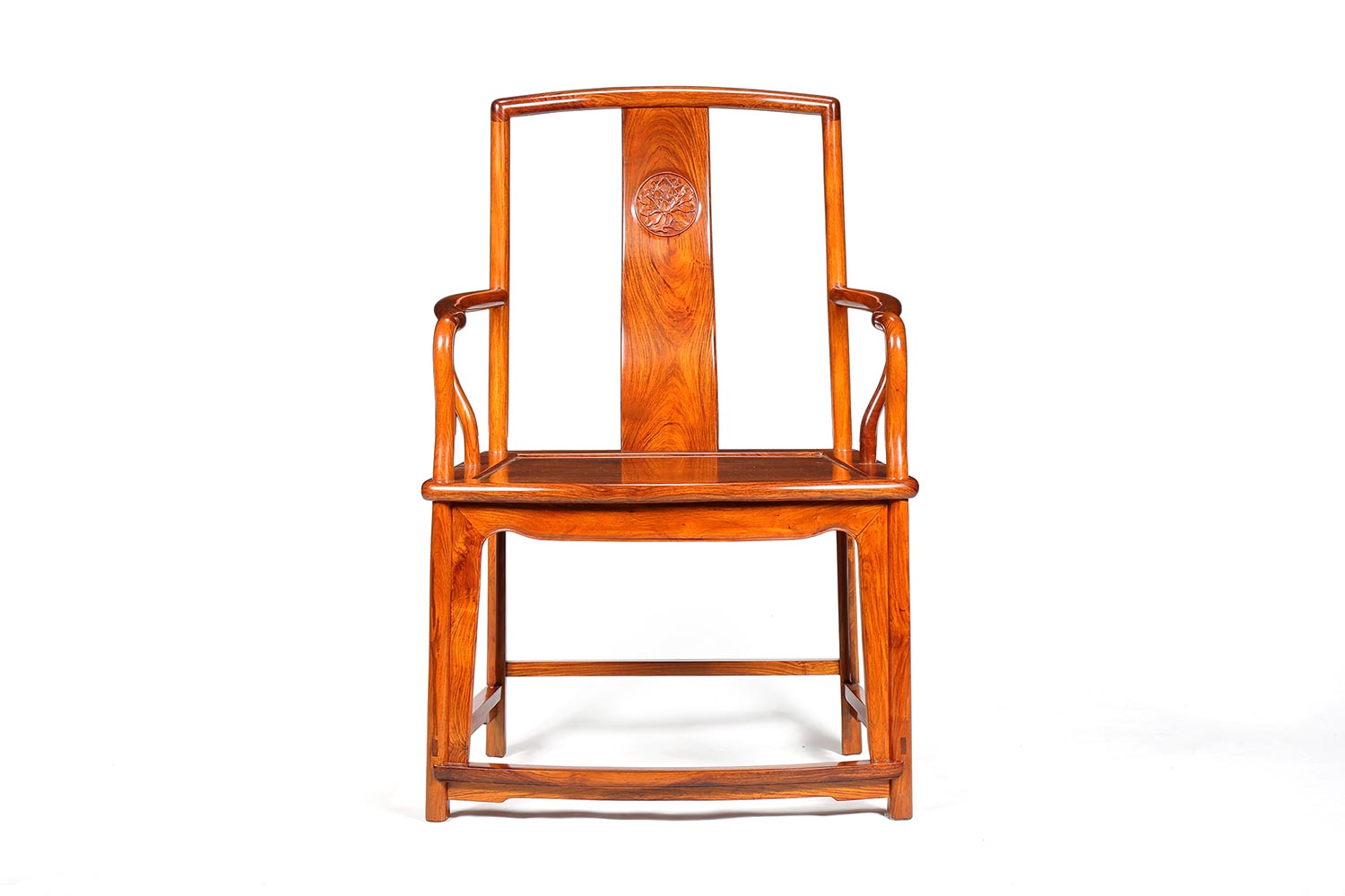 越南黄花梨扇面形南观帽椅