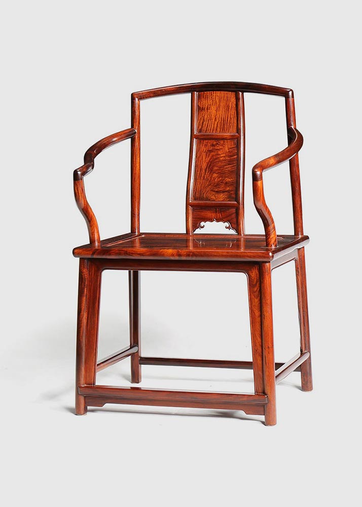 海南黄花梨高扶手南官帽椅