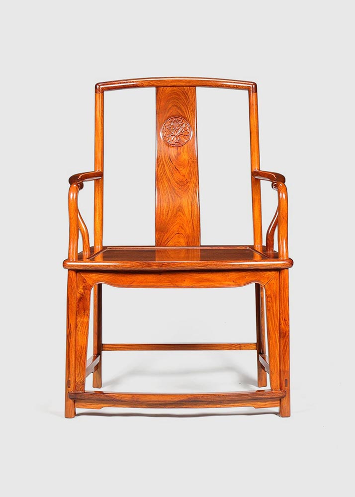 越南黄花梨扇面形南观帽椅