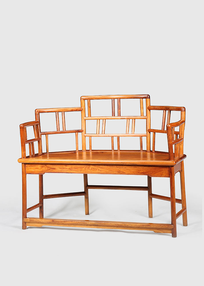 越南黄花梨板面双人椅