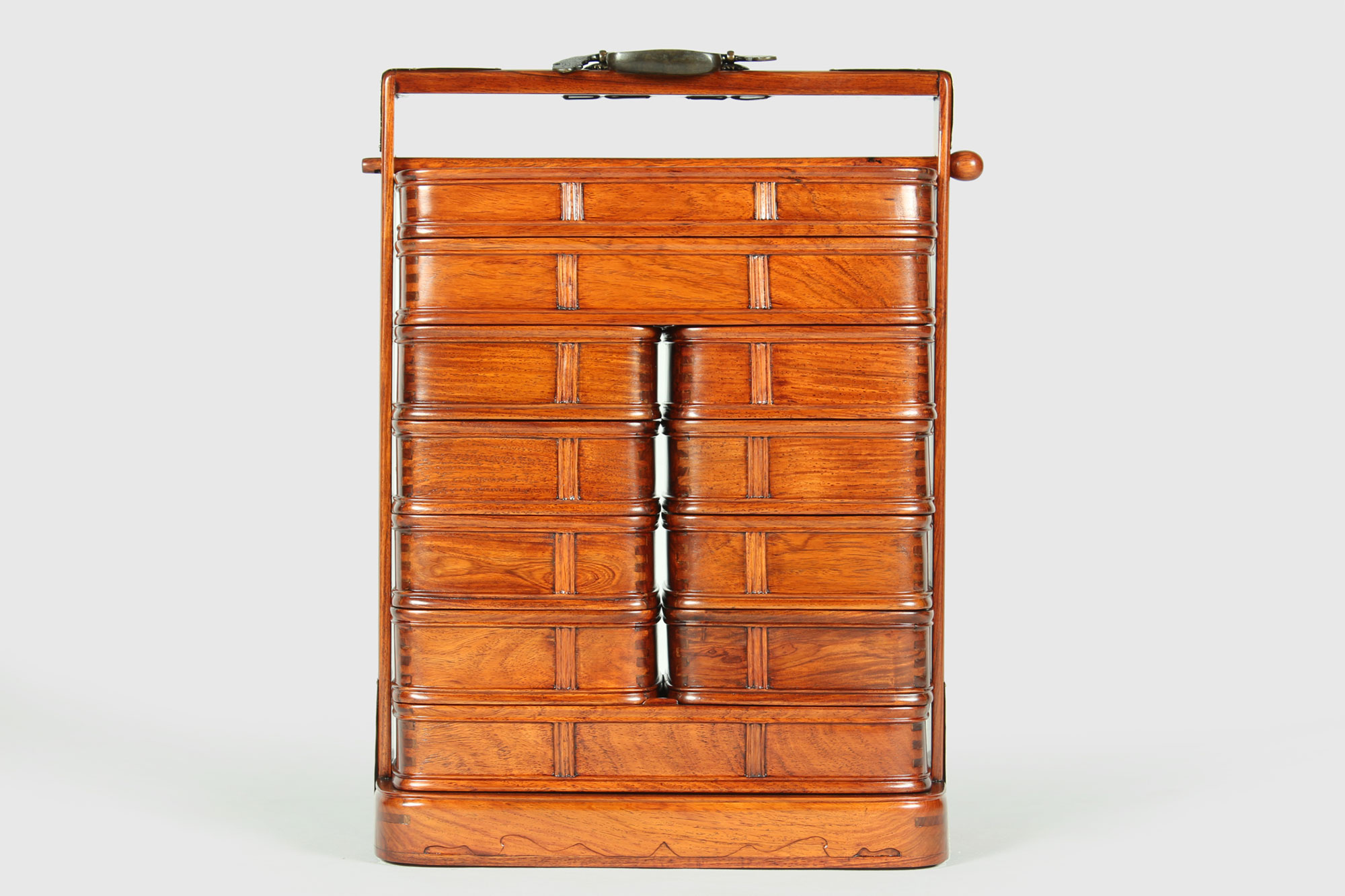 越南黄花梨仿竹提盒