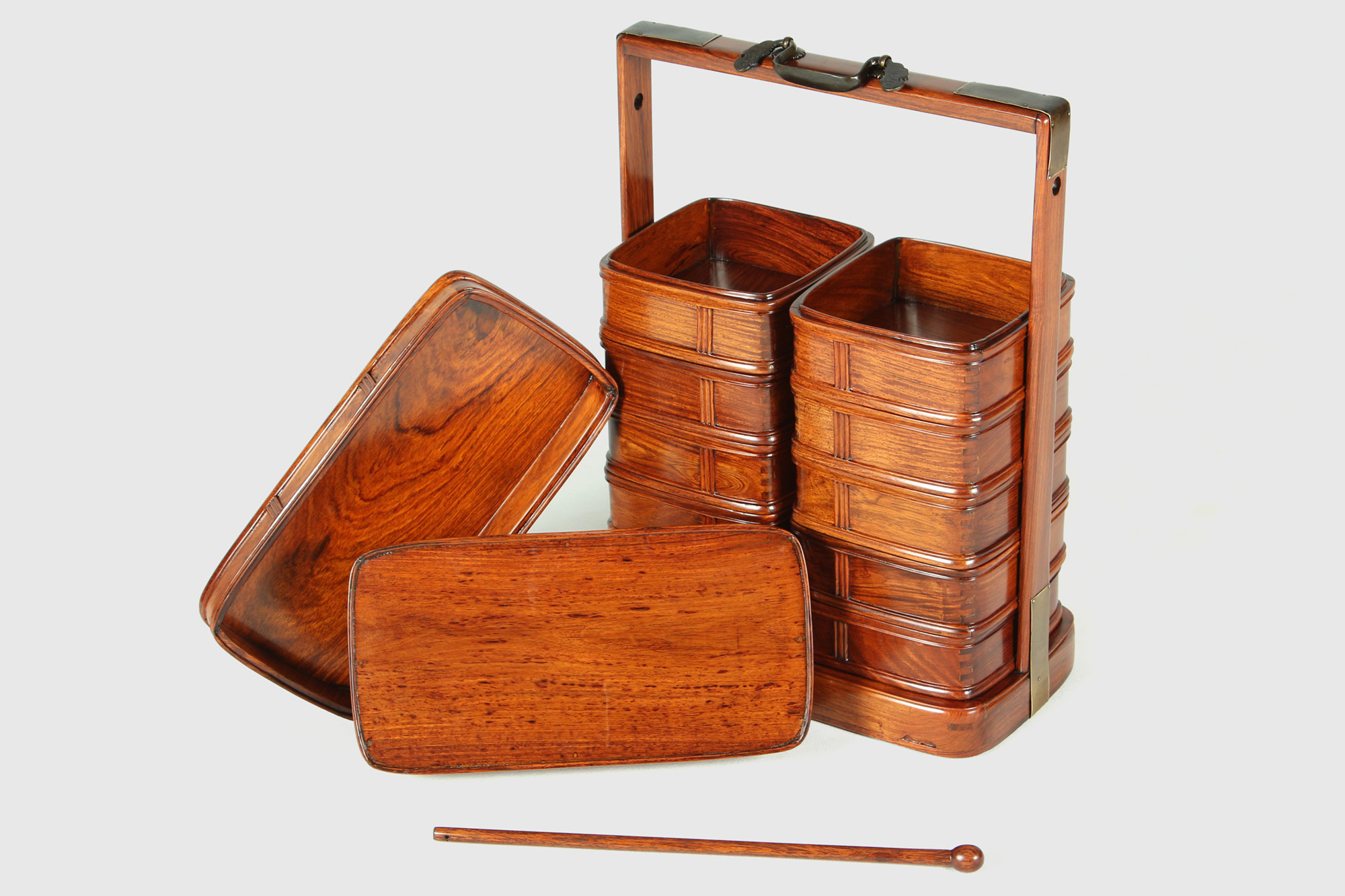 越南黄花梨仿竹提盒