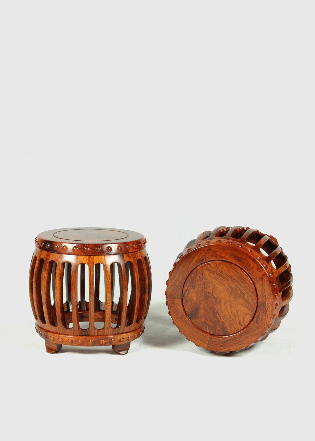 越南黄花梨梳子鼓凳